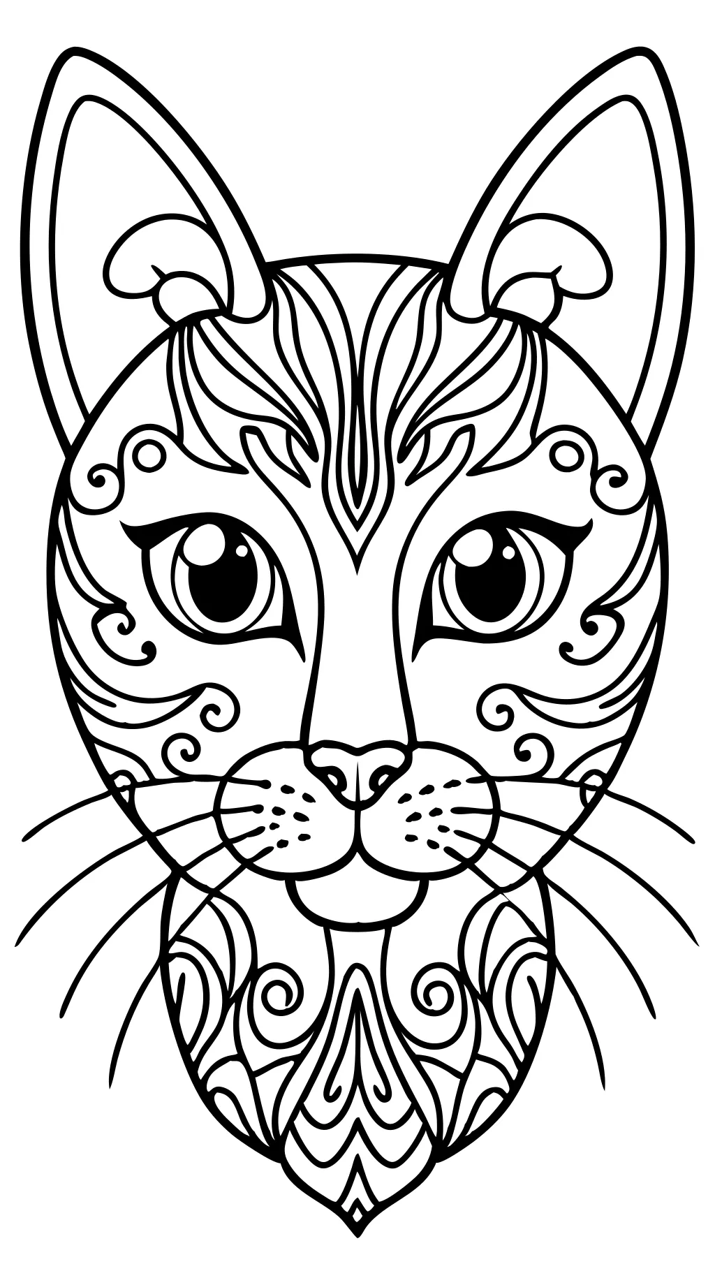 coloriage de visage de chat